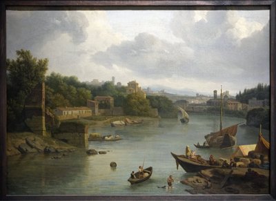 Veduta di Roma da Ripa Grande sul Tevere da Isaac de Moucheron